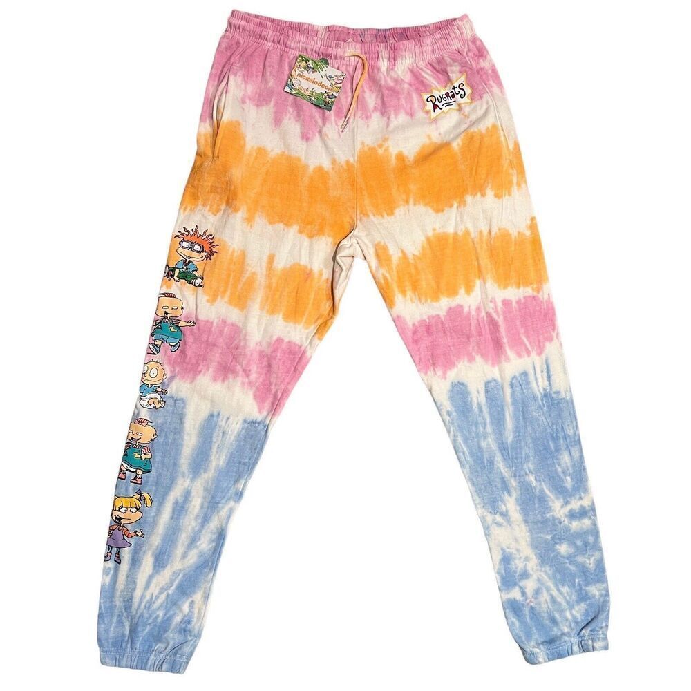 Rugrats Sweatpants WMNS 1X Tie Dye Nickelodeon Pink Tommy Spring Easter Colorful